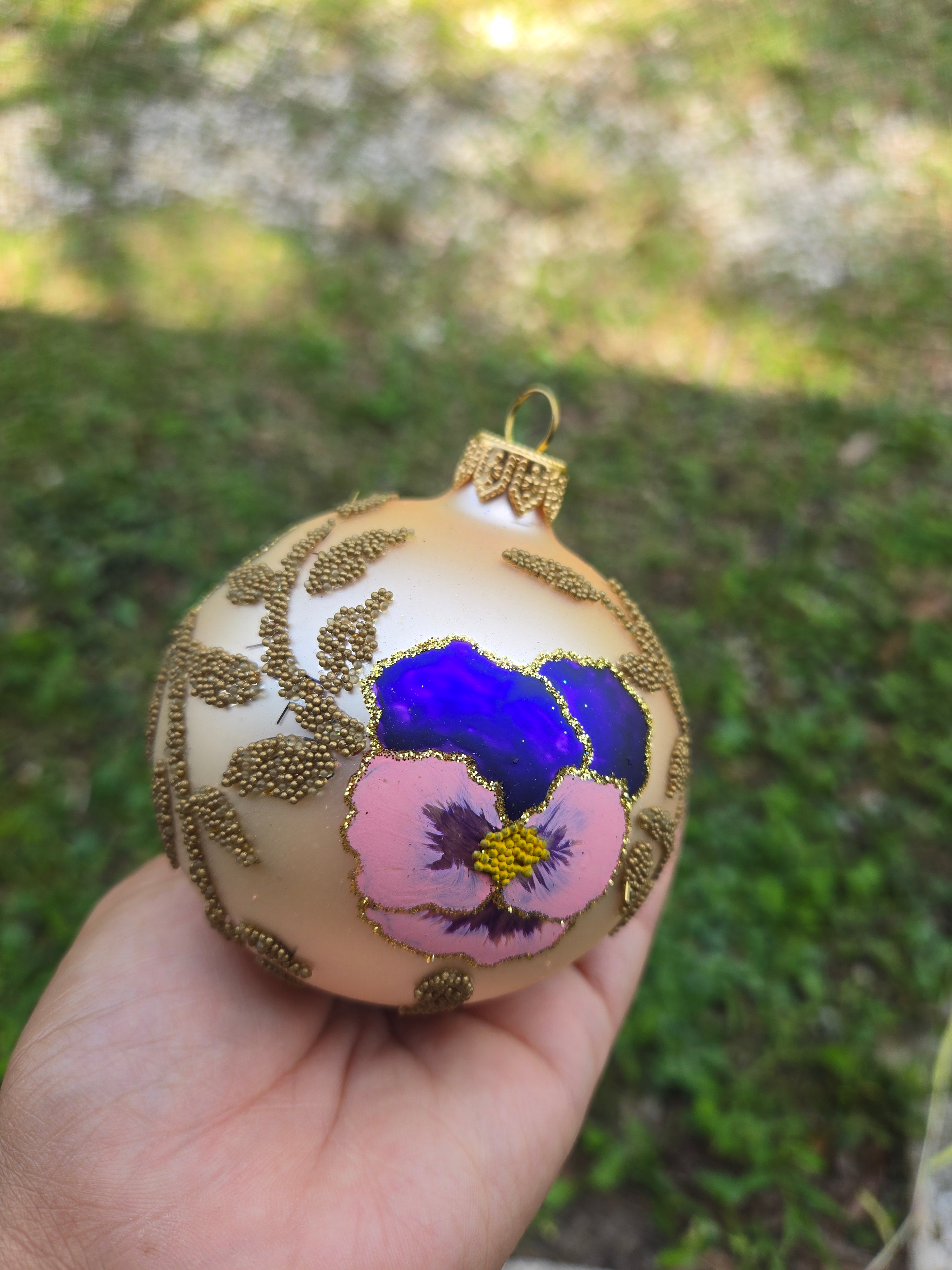 Pink and Violet Pansy Blooms