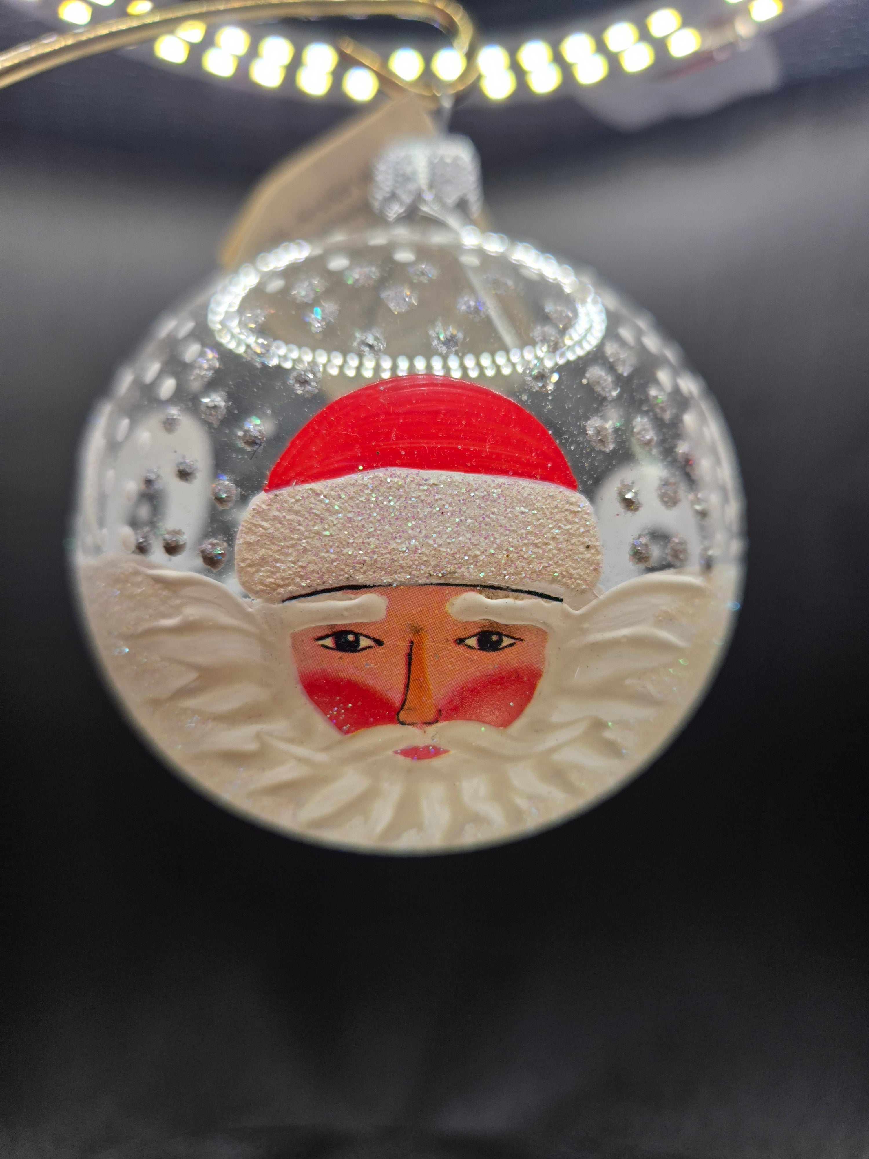 Windswept Santa - Large Hand Blown Glass