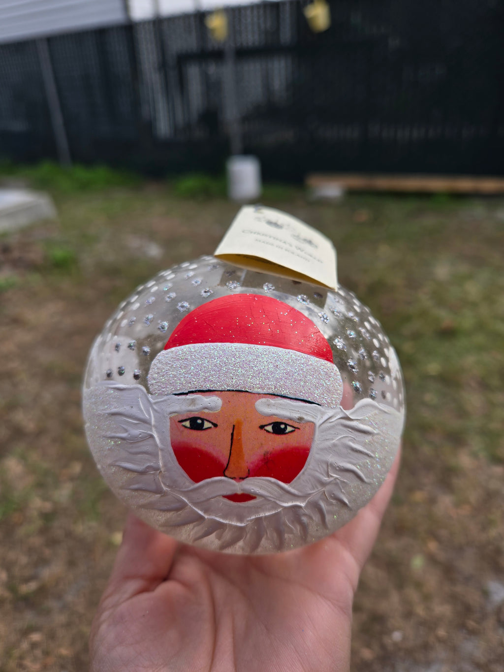 Windswept Santa - Large Hand Blown Glass
