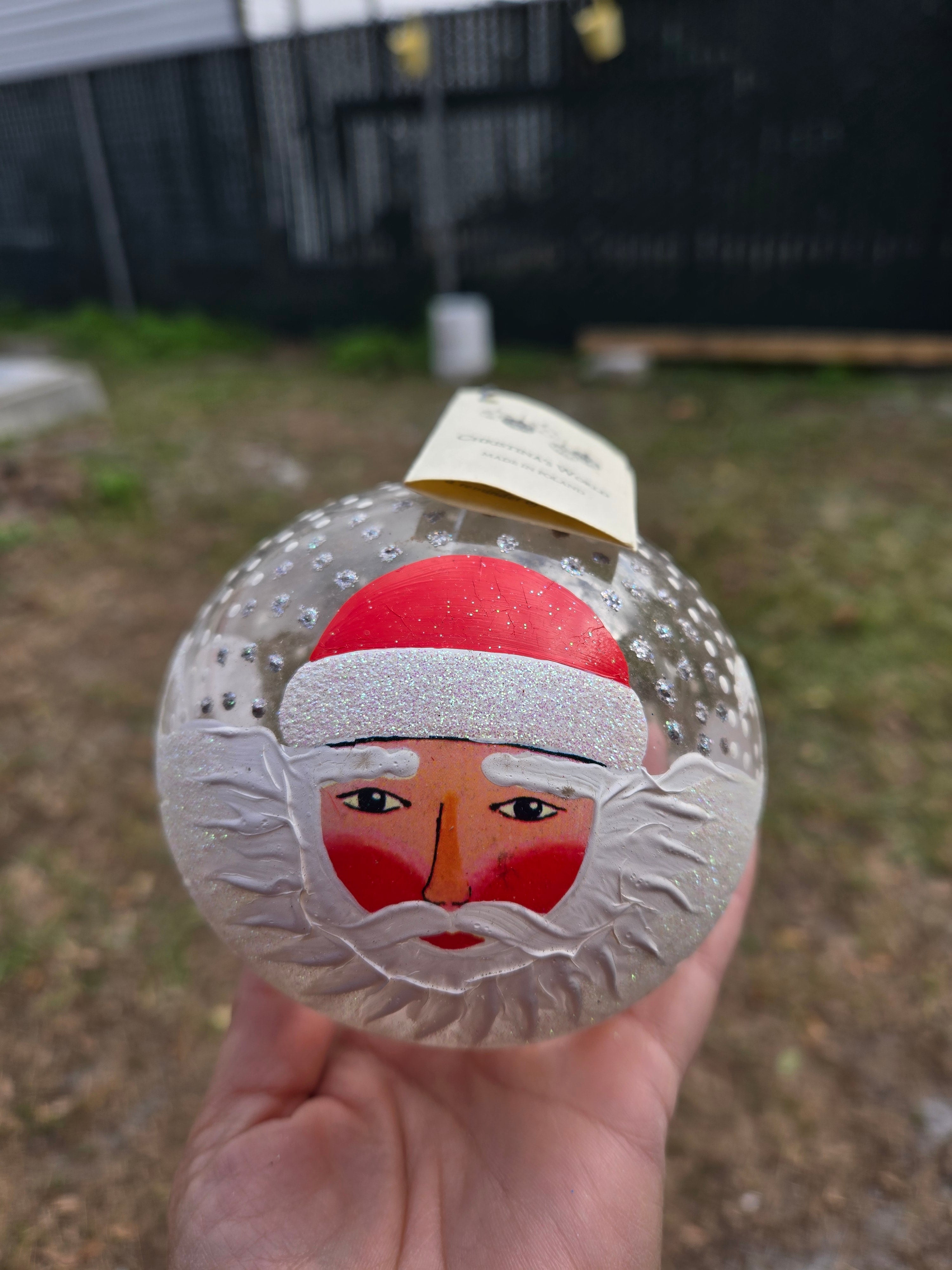 Windswept Santa - Large Hand Blown Glass