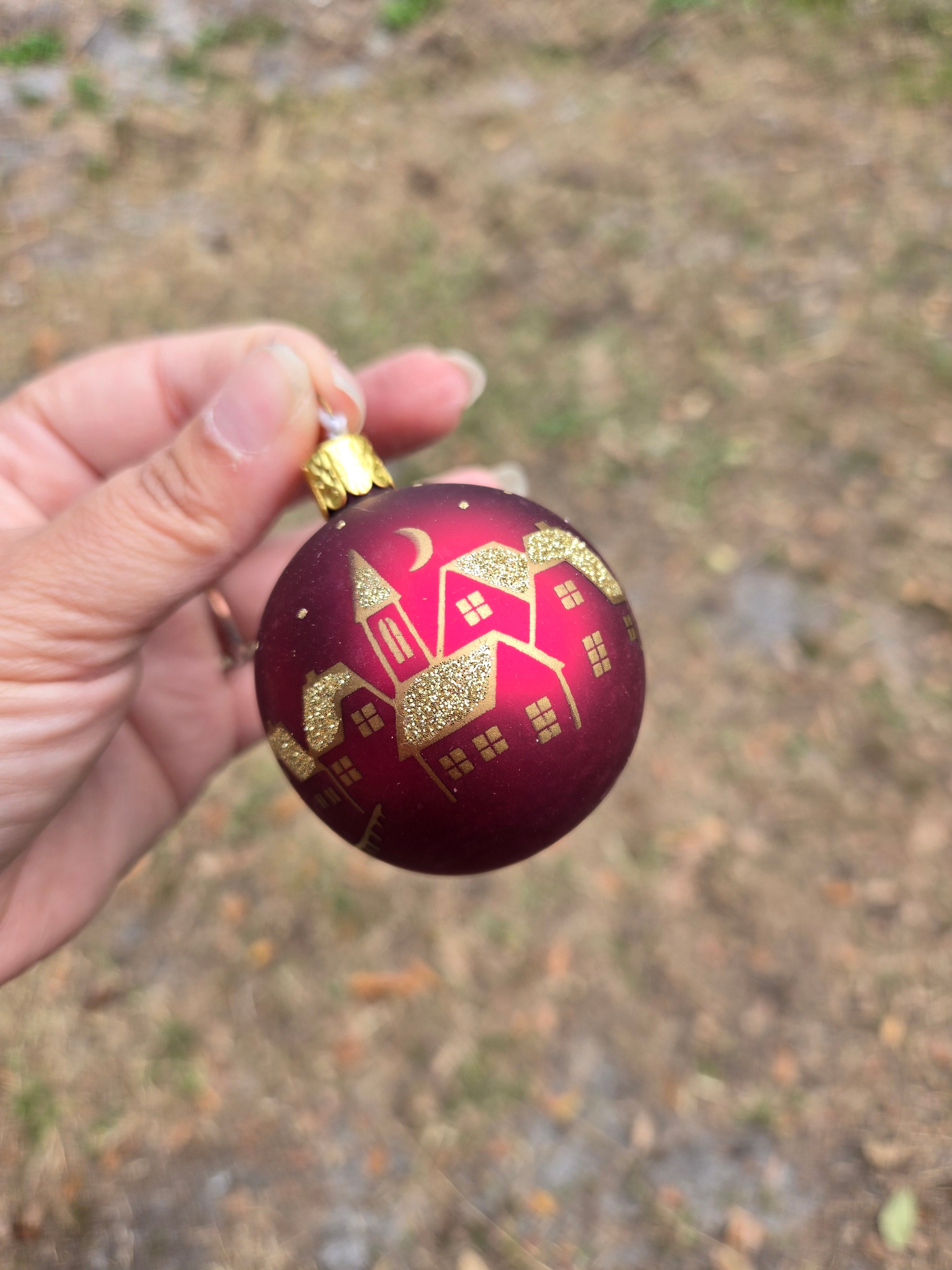 Red and Hold Winter Village - Mini Hand Blown Glass