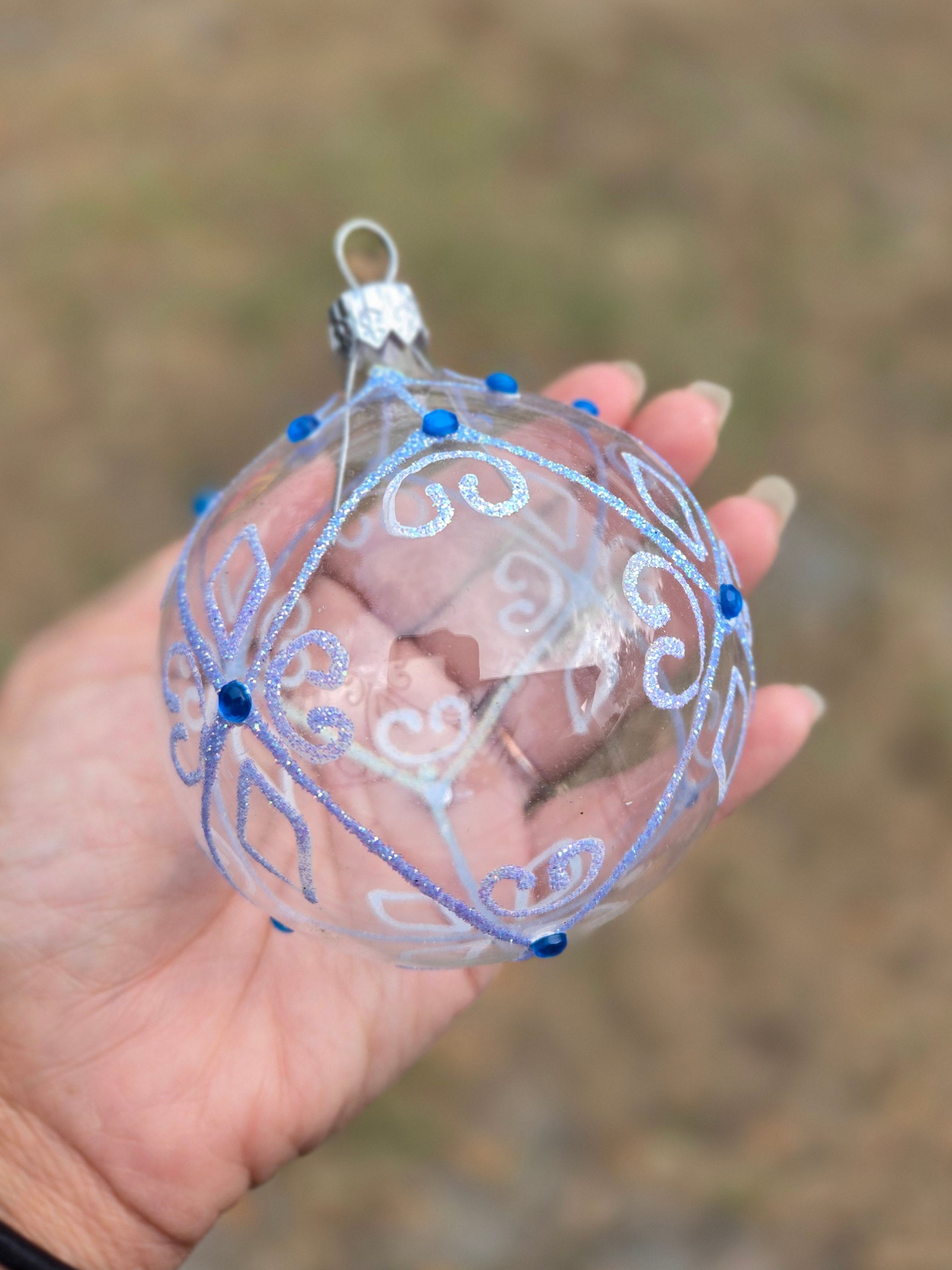 Clear Filigree - Hand Blown Glass