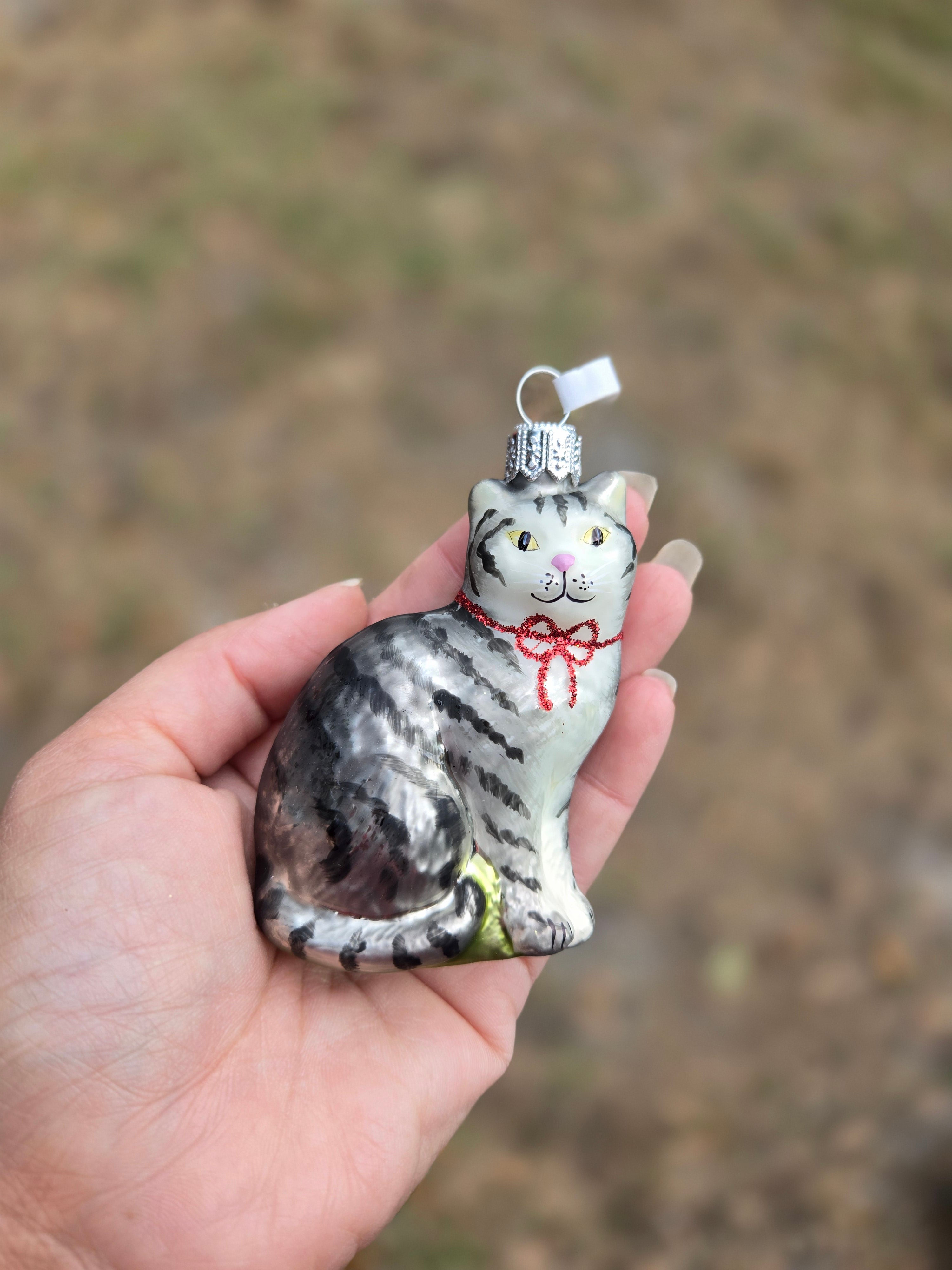 Gray Cat - Hand Blown Glass