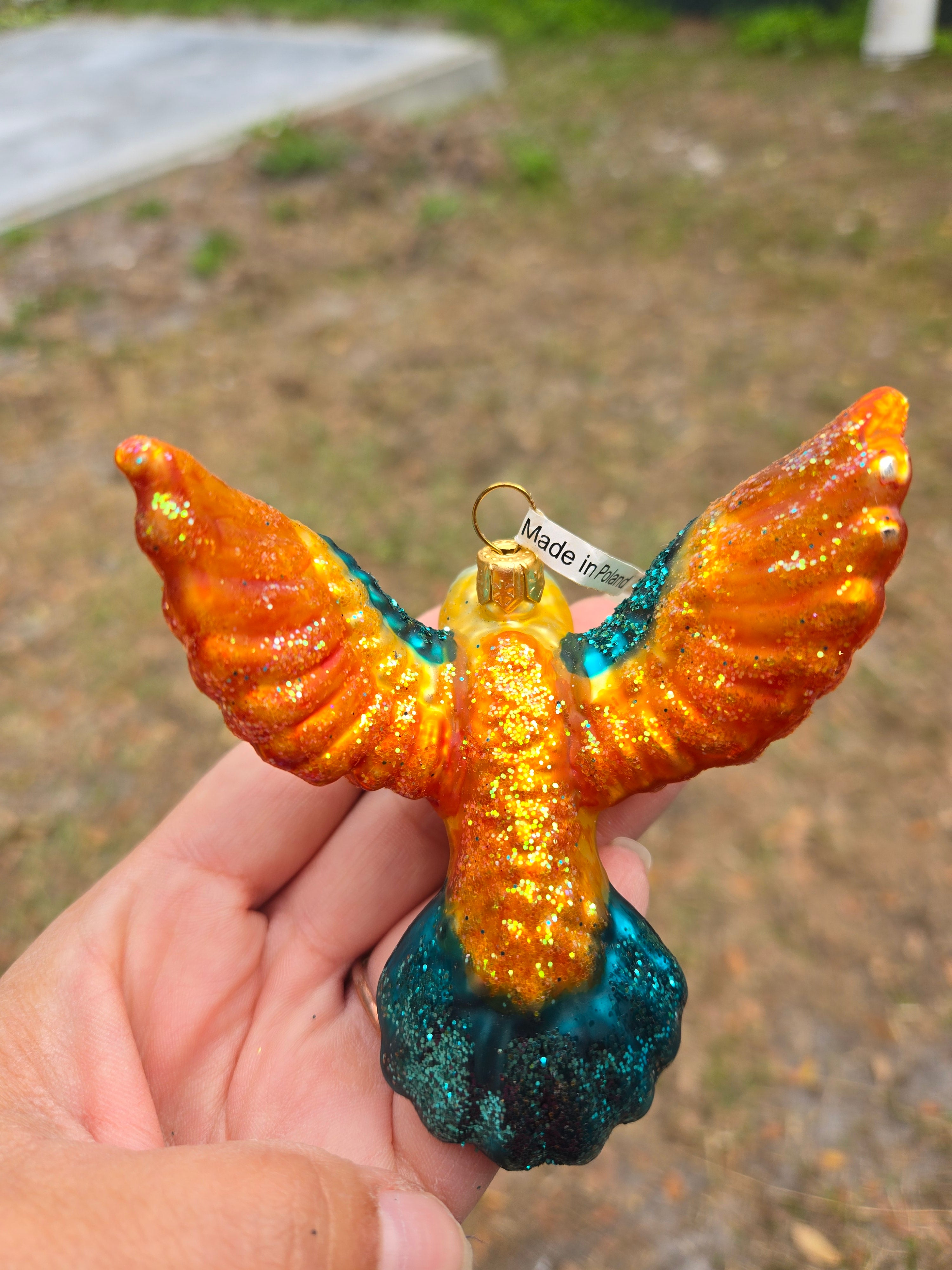 Glittering Hummingbird - Hand Blown Glass