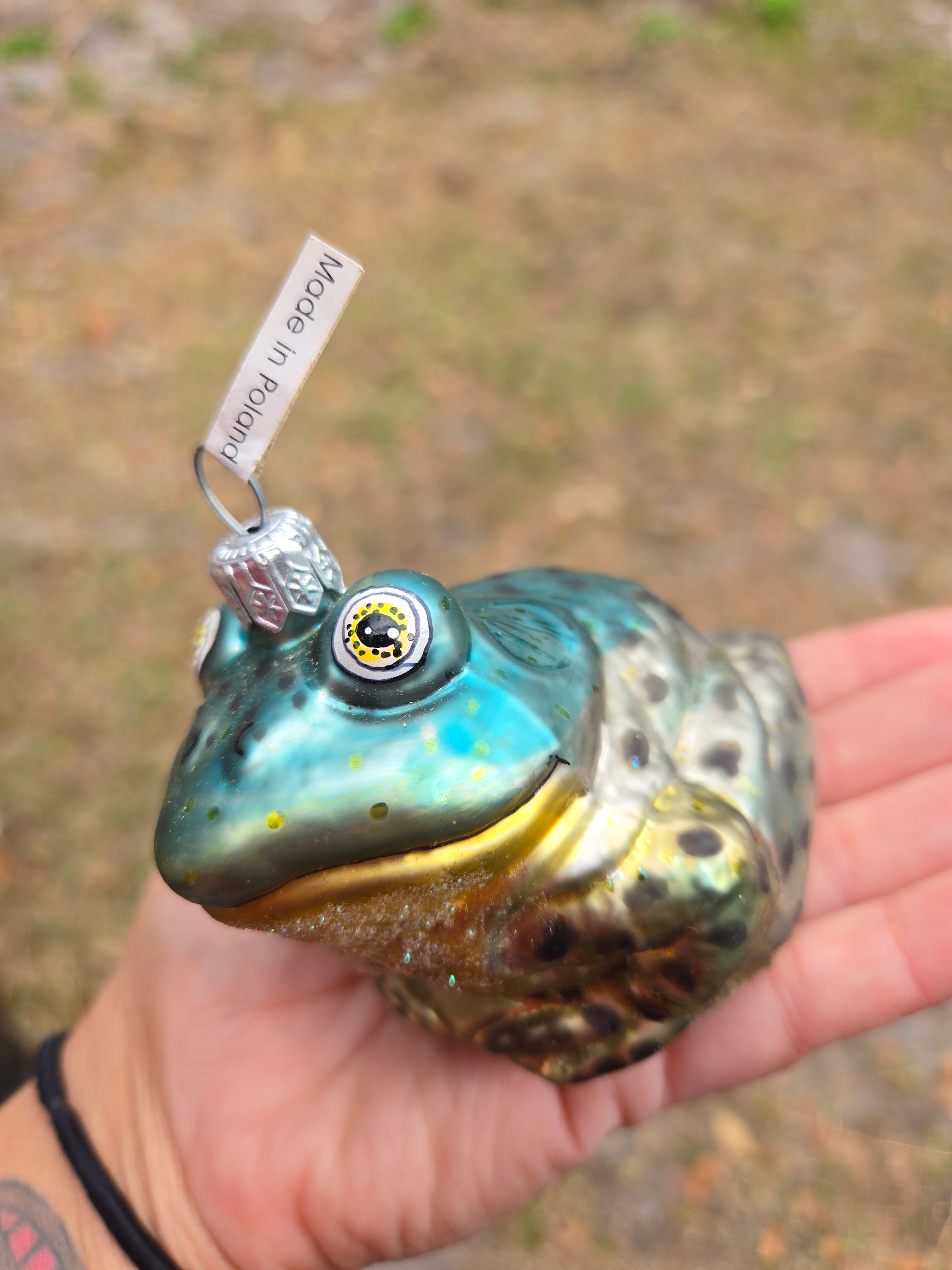 Christmas Toad - Large Hand Blown Glass