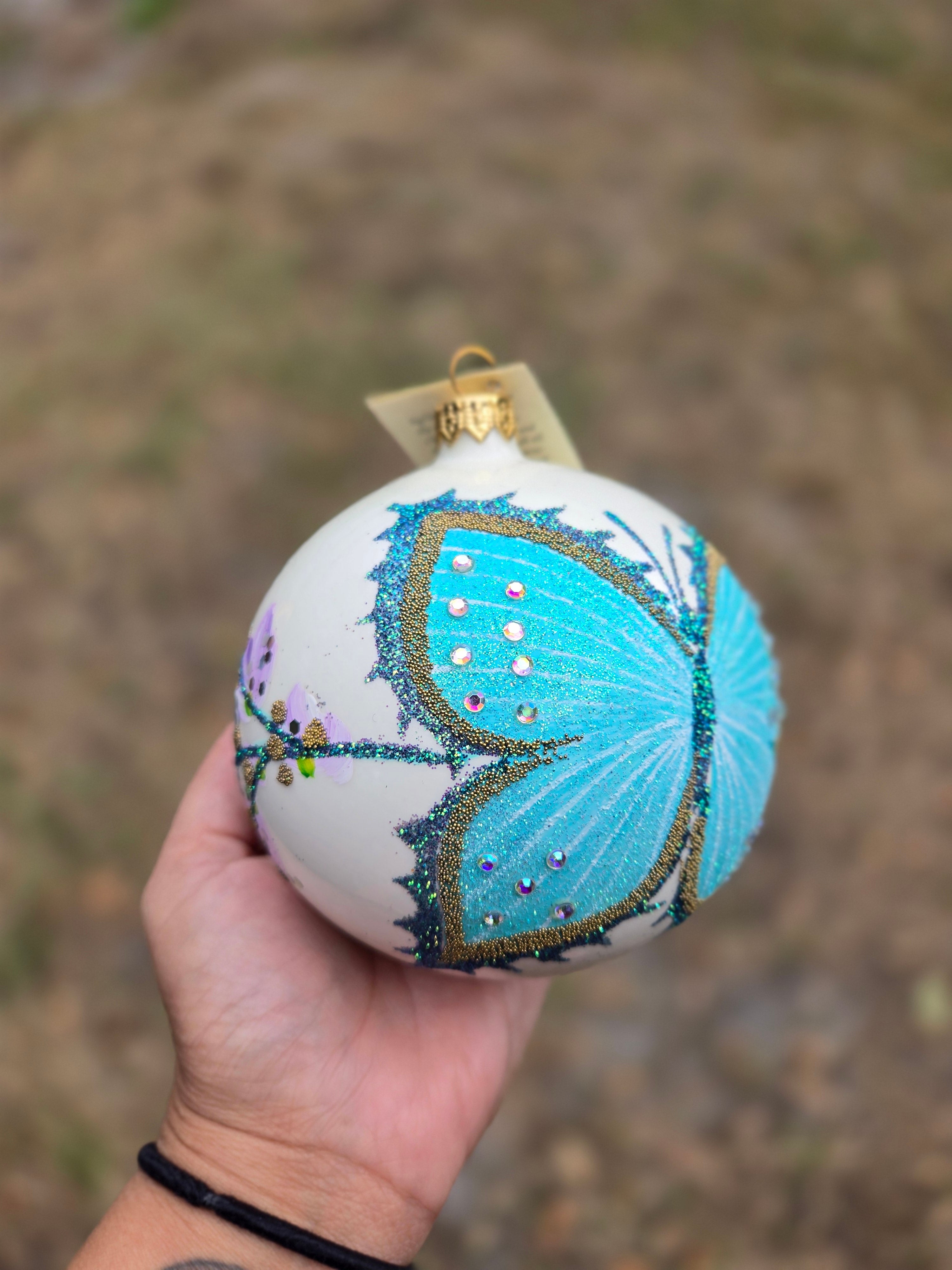 Blue Butterfly and Blossoms - Large